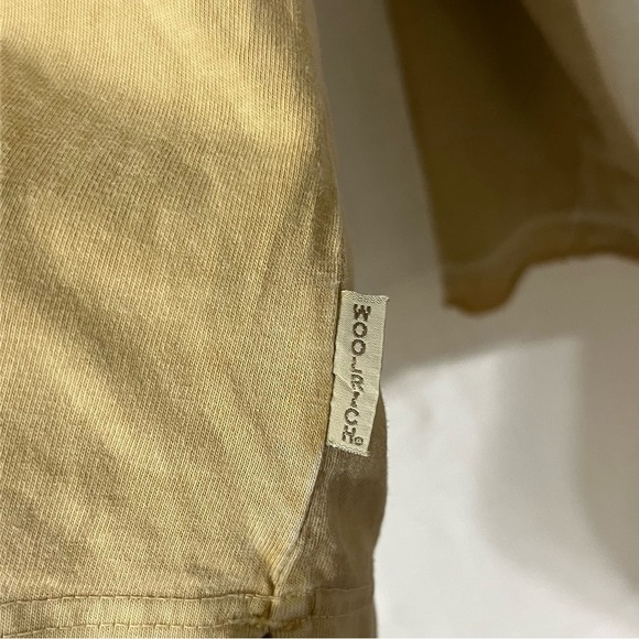 Woolrich Women's Medium Henley Top Long Sleeve buttery yellow color - Picture 3 of 5
